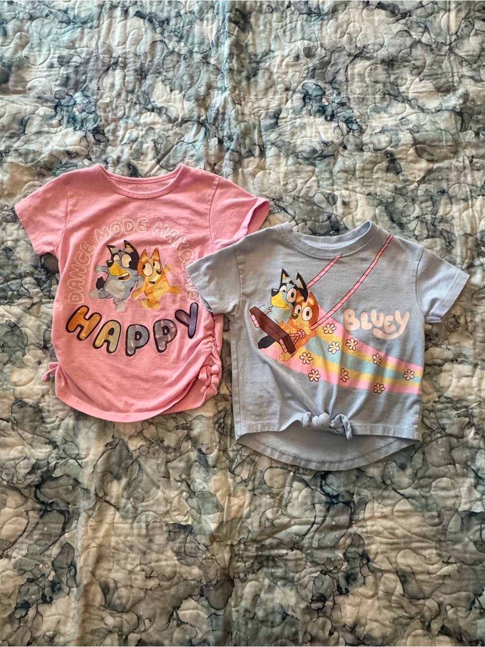 Bluey Graphic Kids Tee - Pink and Light Blue